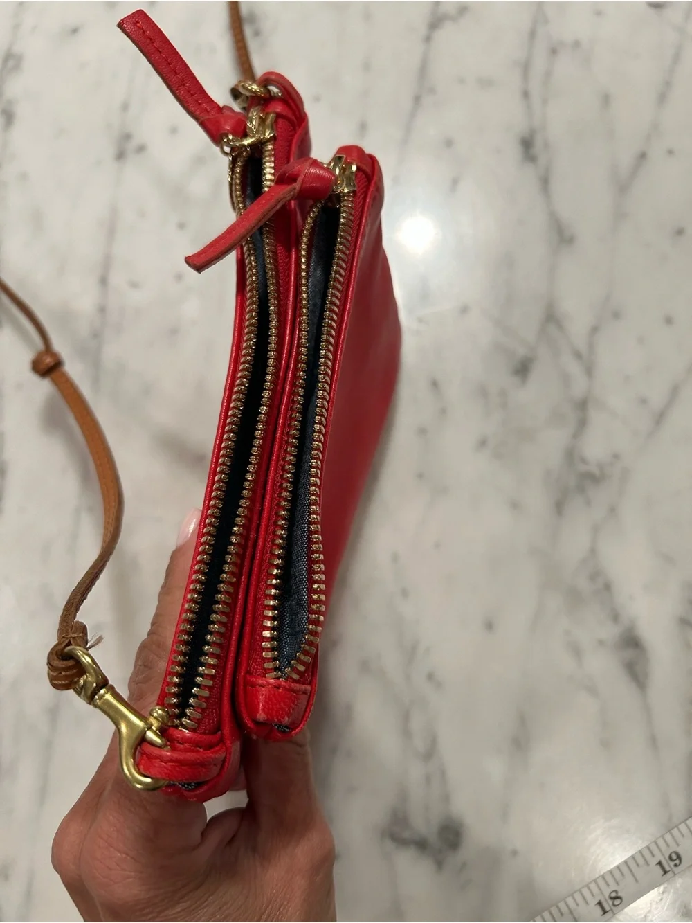 Clare V. Wallet Clutch with Tabs in Red Leather